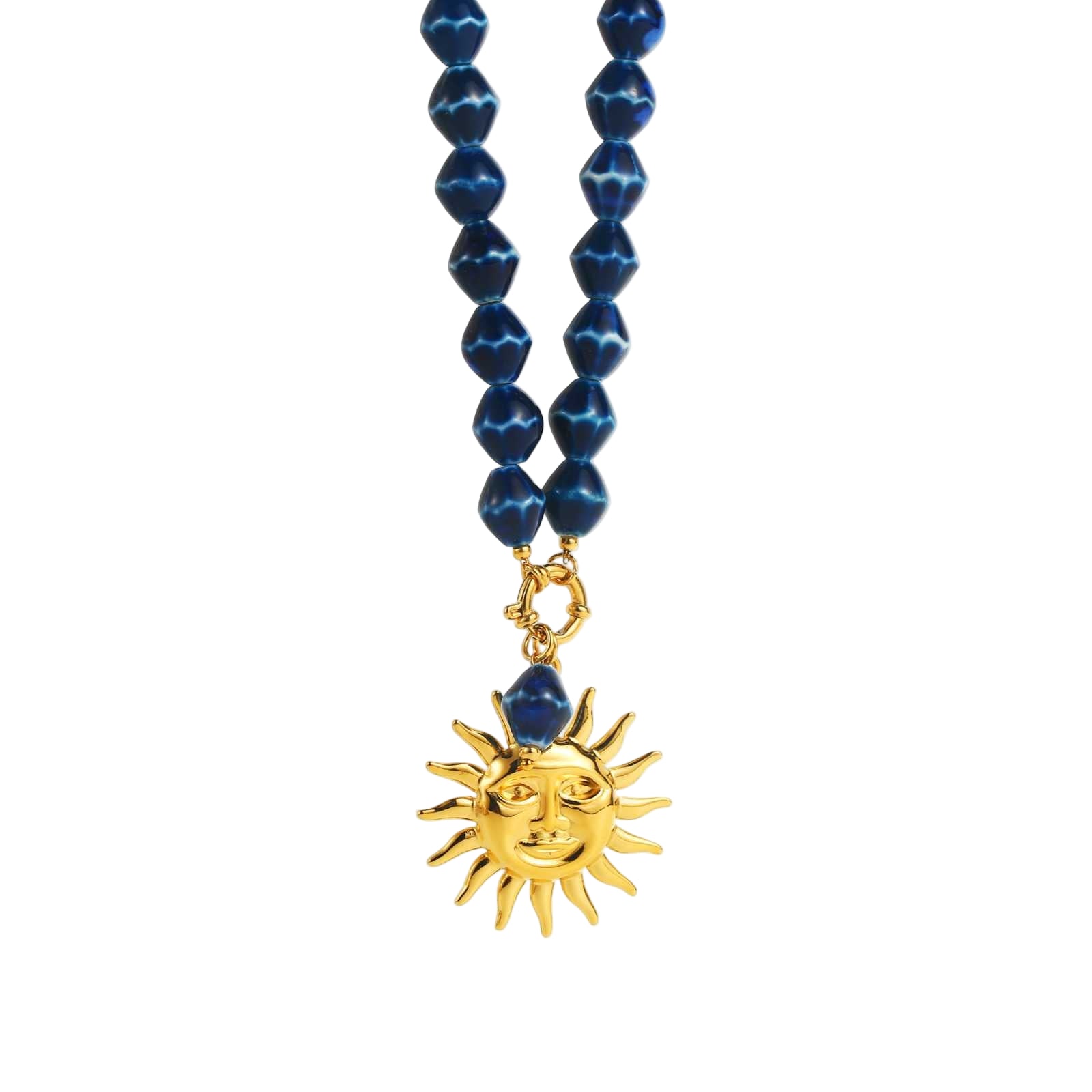 Ella and Rapha marine SUN necklace collana blu acciaio