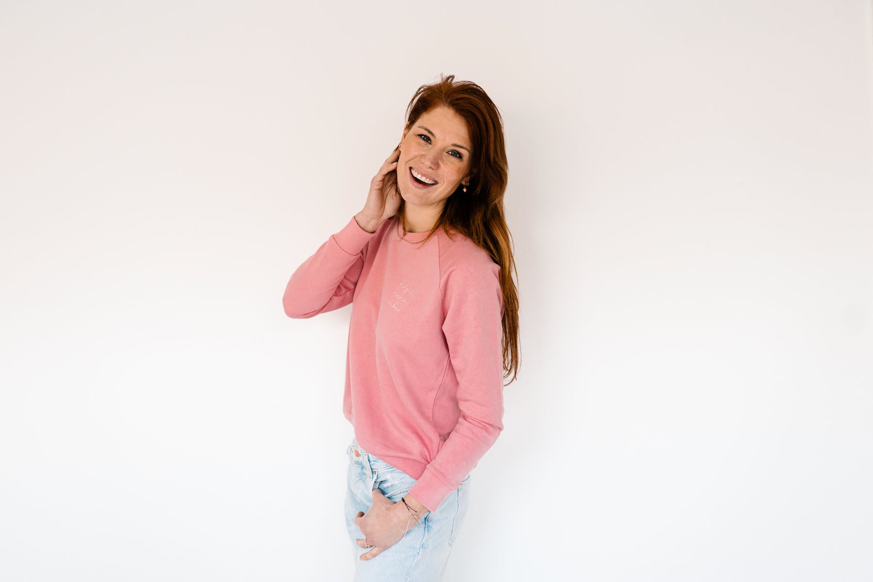 Ella and Rapha Mama felpa rosa classic fit cotone