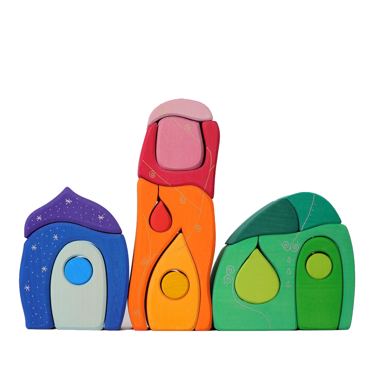 Grimm's Fairy Tale Village costruzioni legno 17 pezzi Waldorf