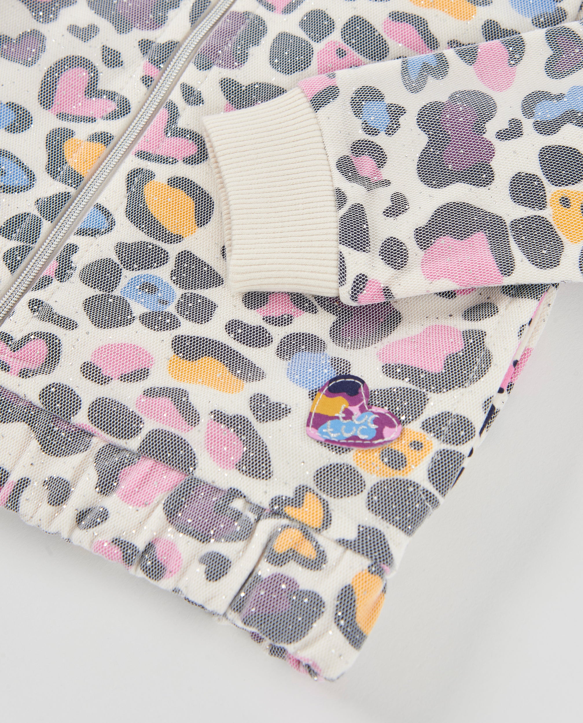 Tuc Tuc giacca bambina animalier crudo con zip