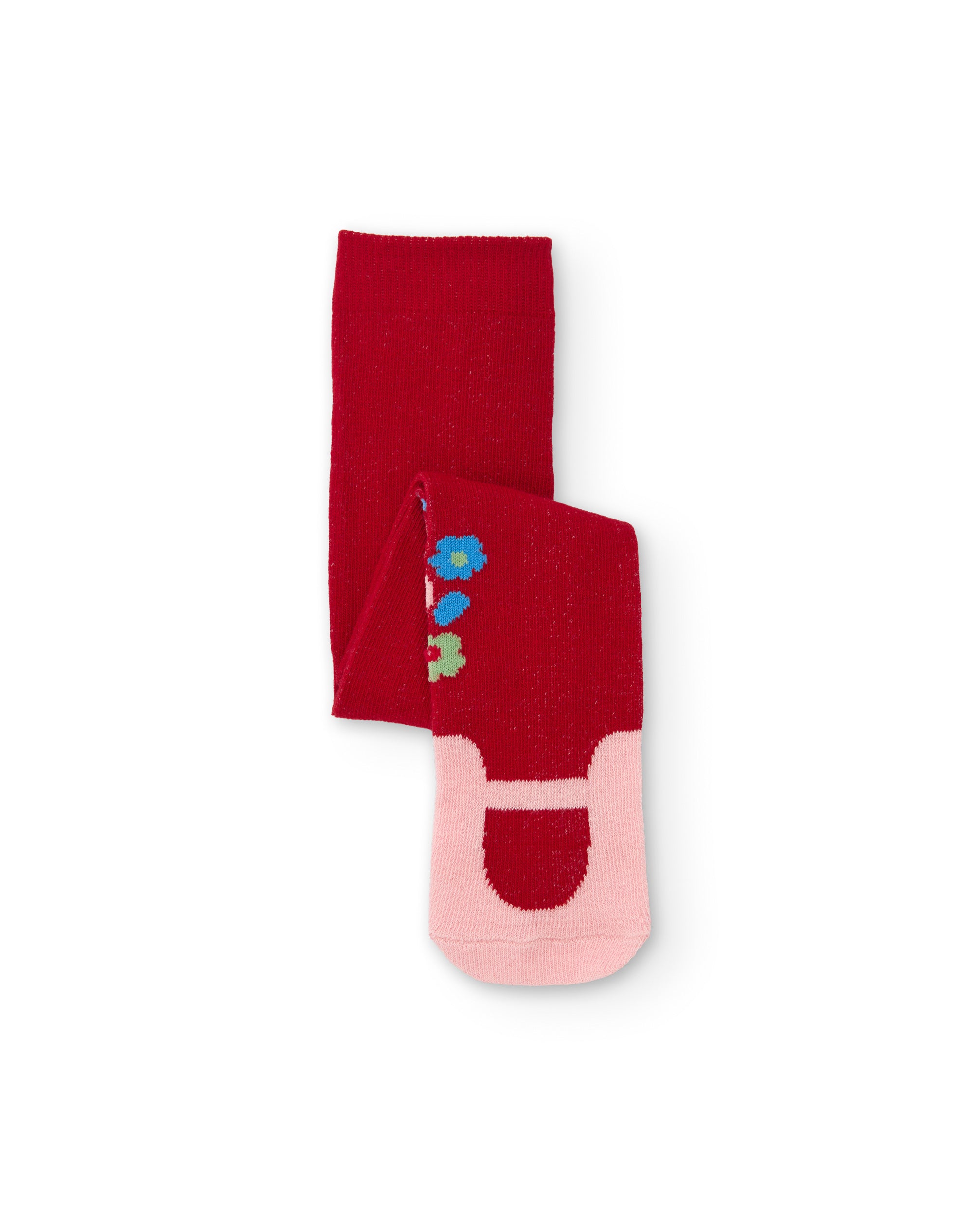 Tuc tuc collant neonata rosso con fiori caldo