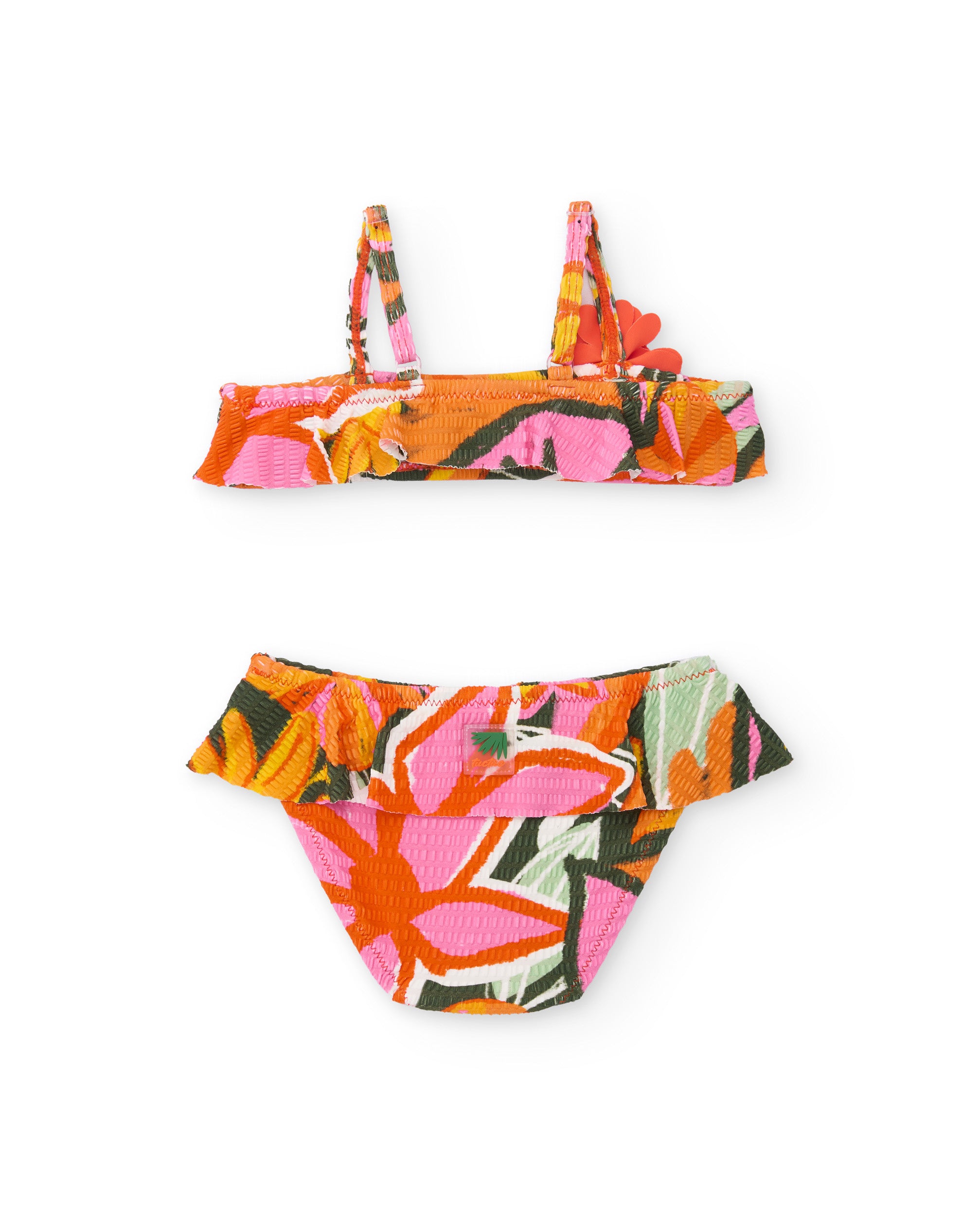Tuc Tuc bikini bambina arancione fiore 3D