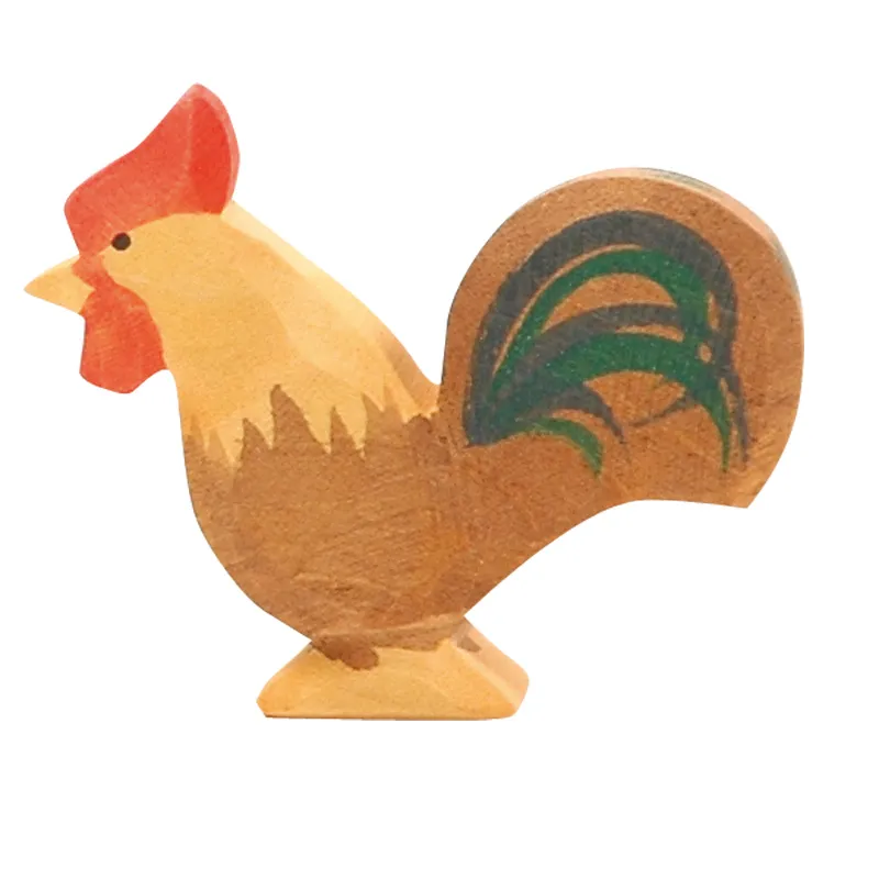 Ostheimer Gallo marrone figura in legno massello 5,5 cm