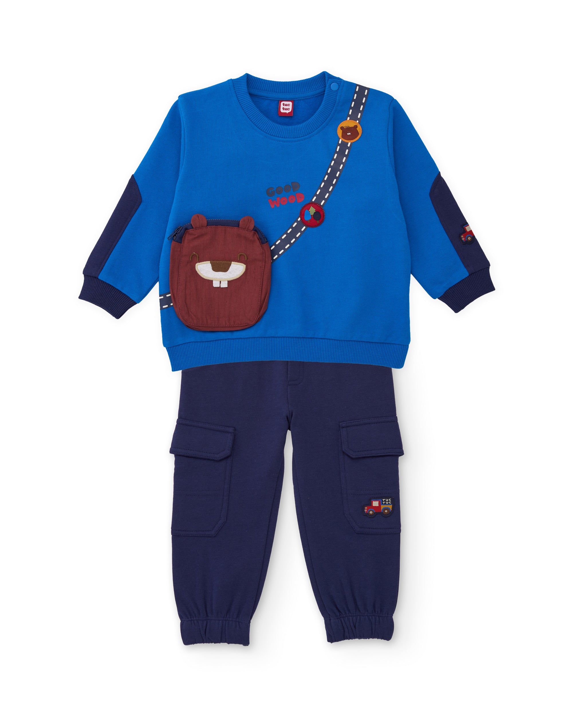 Tuc Tuc Good Wood tuta bimbo blu felpa e pantalone