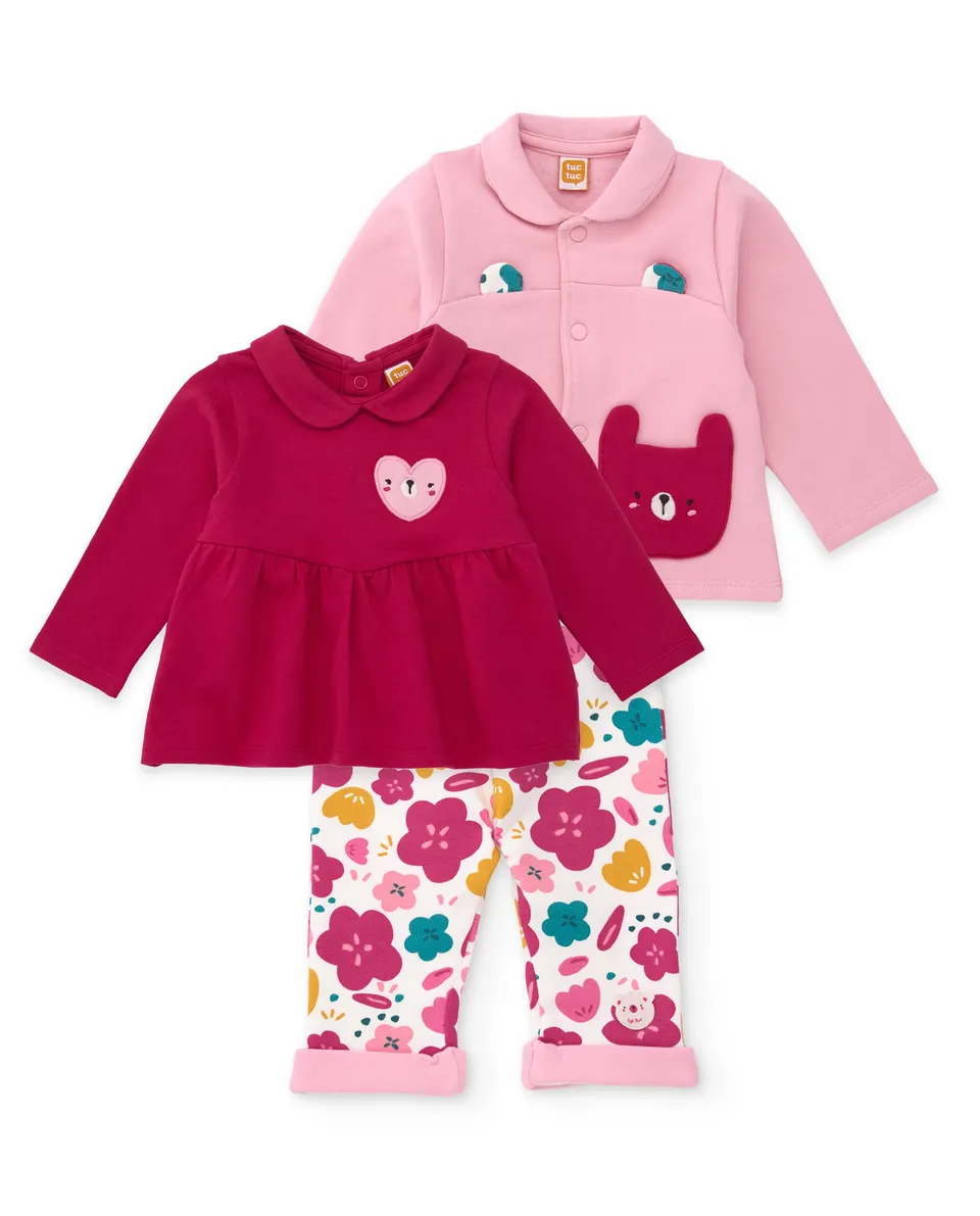 Tuc Tuc completo neonata rosa 3 pezzi pile caldo
