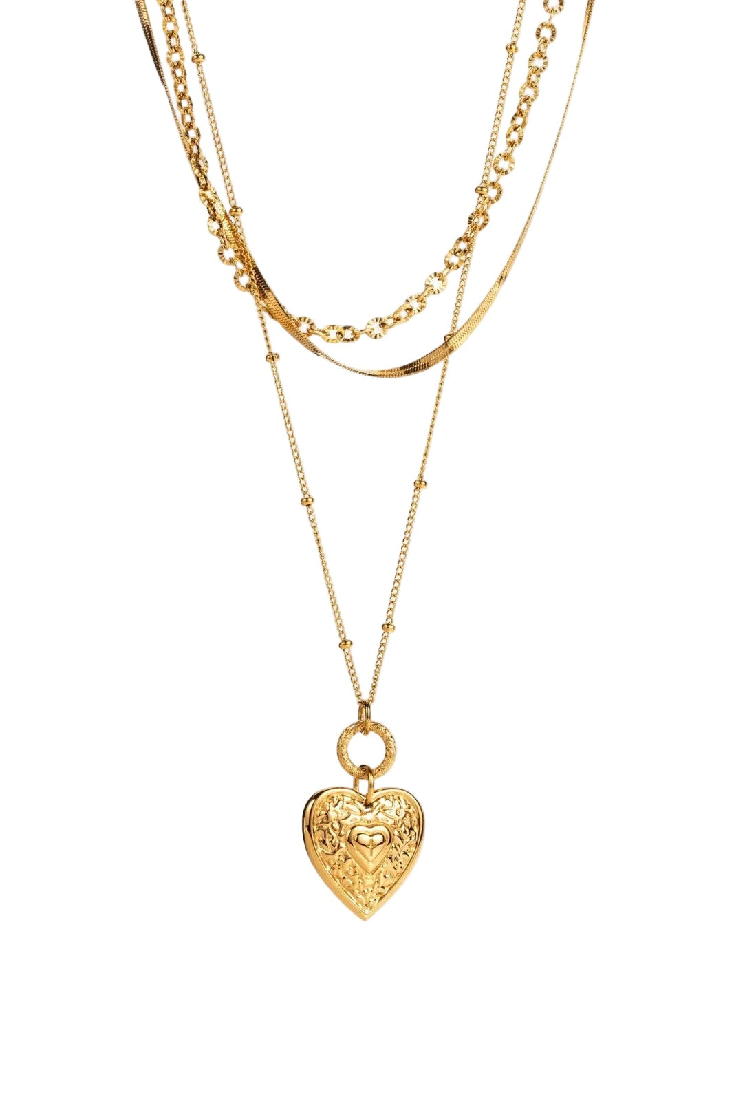 Ella and Rapha Trinity Heart collana marrone acciaio inox