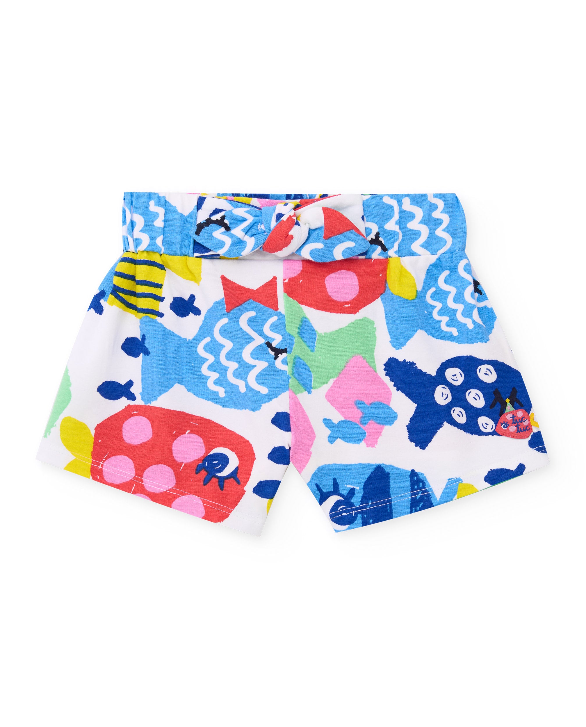 Tuc Tuc Shorts Bambina Bianchi Stampa Pesci Cotone