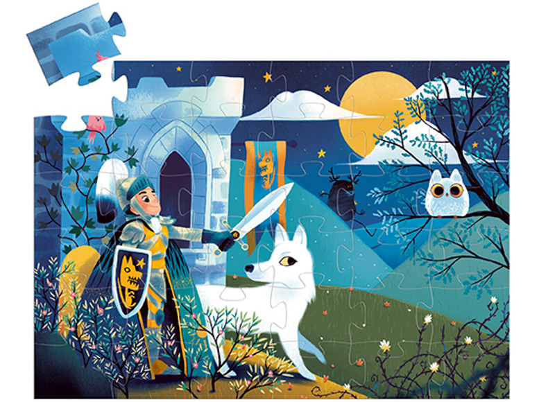 Djeco Silhouette Full Moon Knight puzzle 36 pezzi