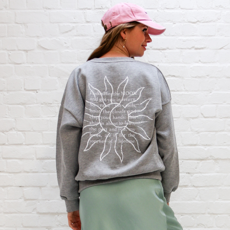 Ella and Rapha Sun felpa grigia in cotone donna