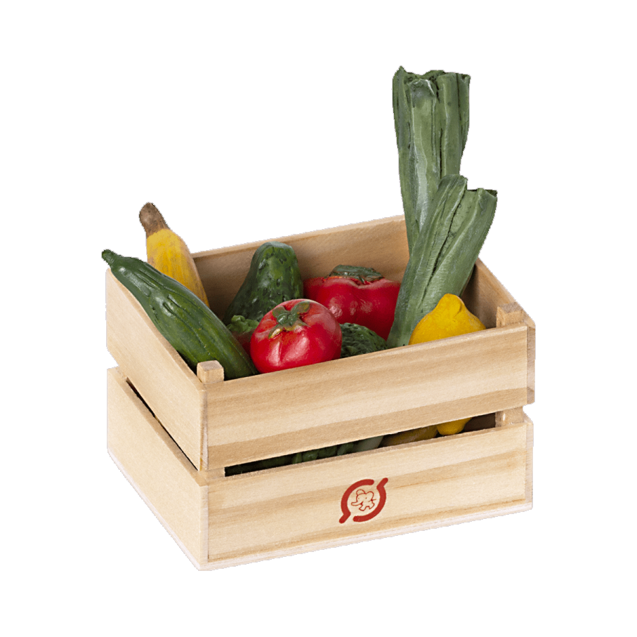 Maileg cassetta frutta e verdura set 17 pezzi miniatura