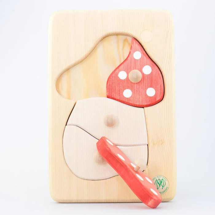 Drei Blätter Fungo puzzle legno primi incastri abete