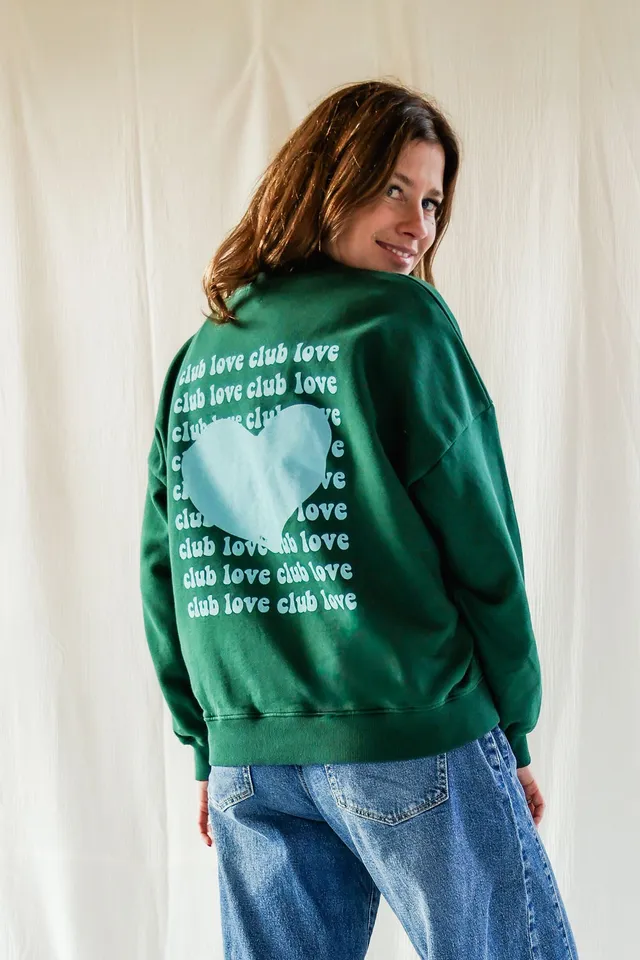 Ella and Rapha Club Love felpa verde loose fit