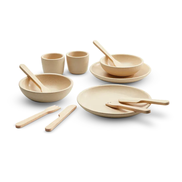 PlanToys Natural servizio tavola legno 14 pezzi