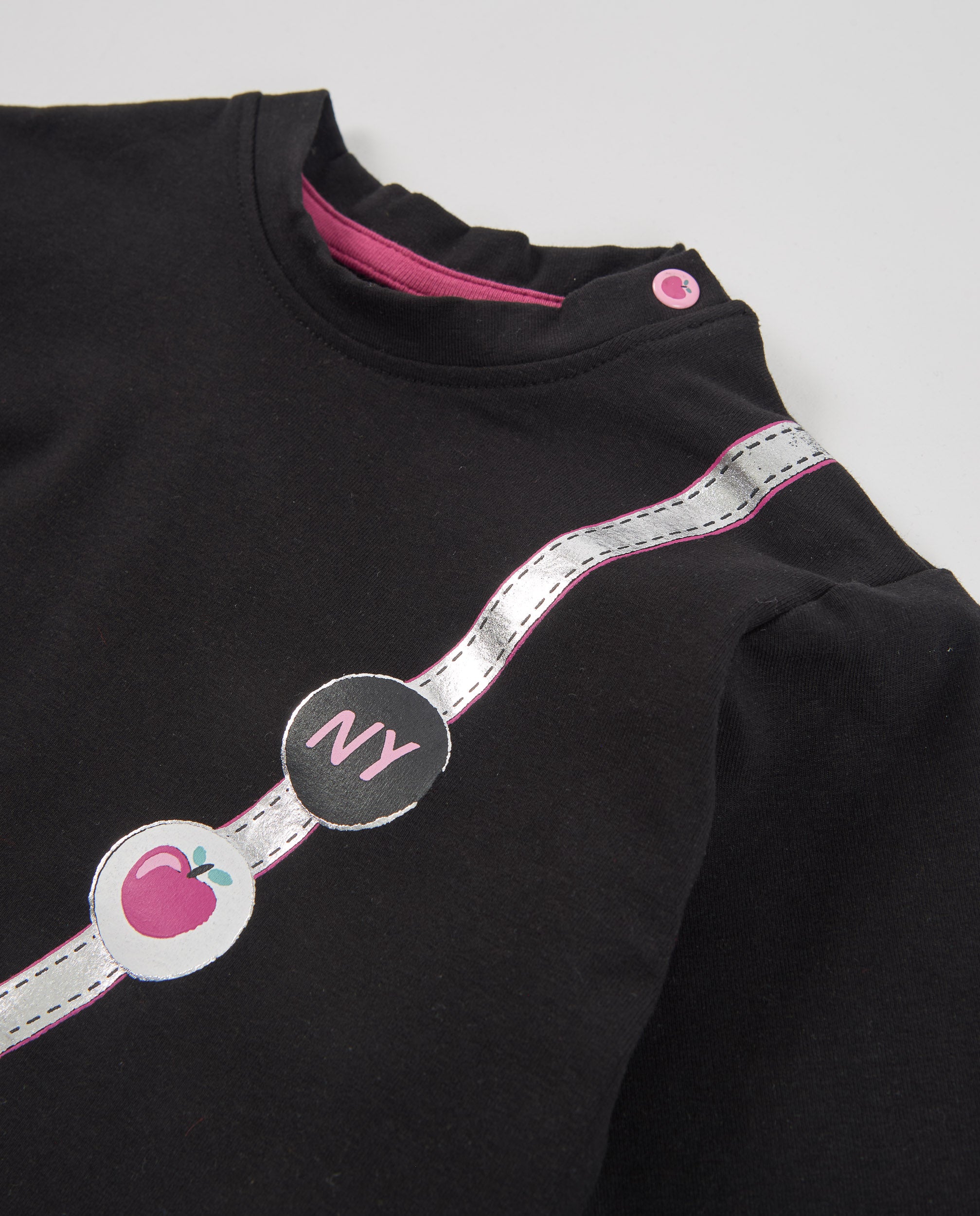 Tuc Tuc t-shirt bambina nera maniche lunghe cotone