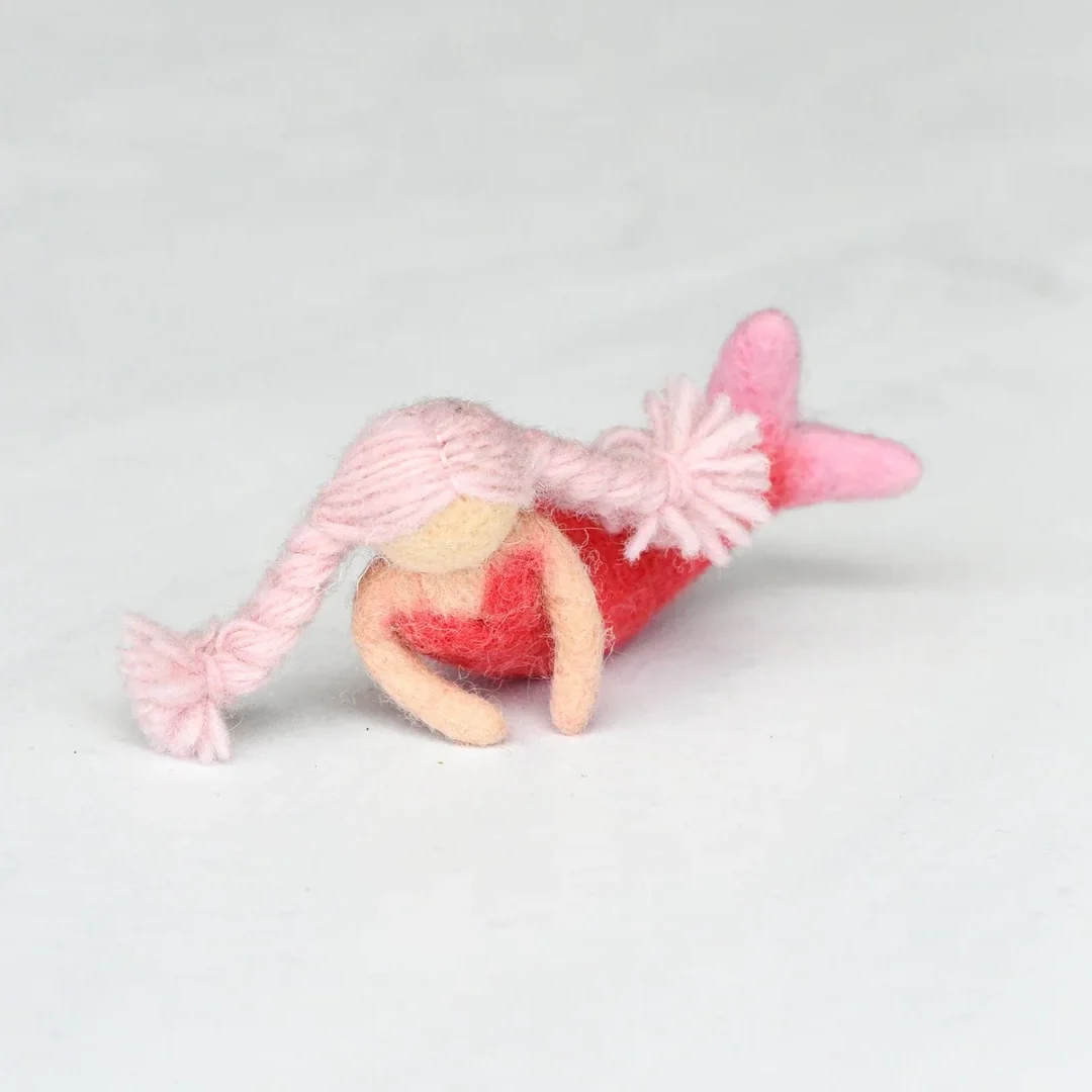 Tara Treasures Waldorf Mermaid Sirena Feltro Capelli Rosa 13 cm