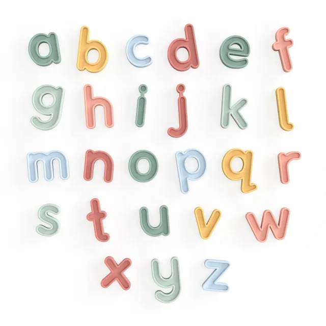Inspire My Play Alfabeto Minuscolo lettere silicone 26 pezzi sensoriali