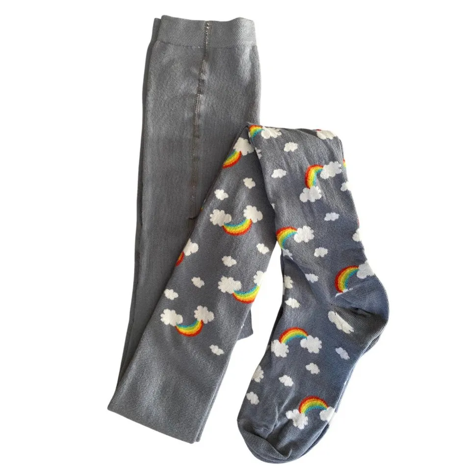 Slugs & Snails Dark Storm collant donna grigi arcobaleno cotone bio