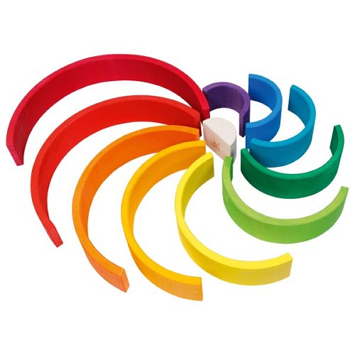 Goki Arcobaleno Steineriano 11 pezzi legno colori primari