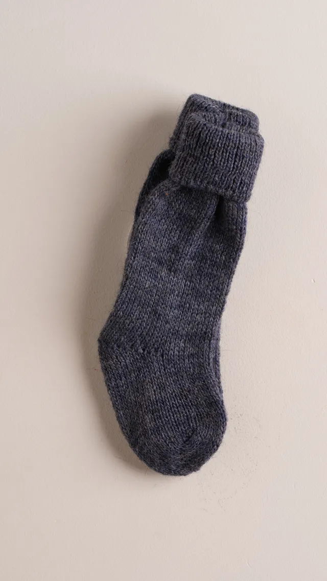 Mebi calzini bambino blu navy caldi in lana e alpaca