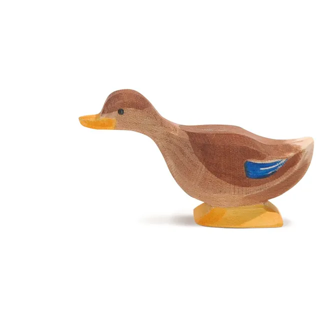 Ostheimer Anatra figura legno collo allungato h 4 cm