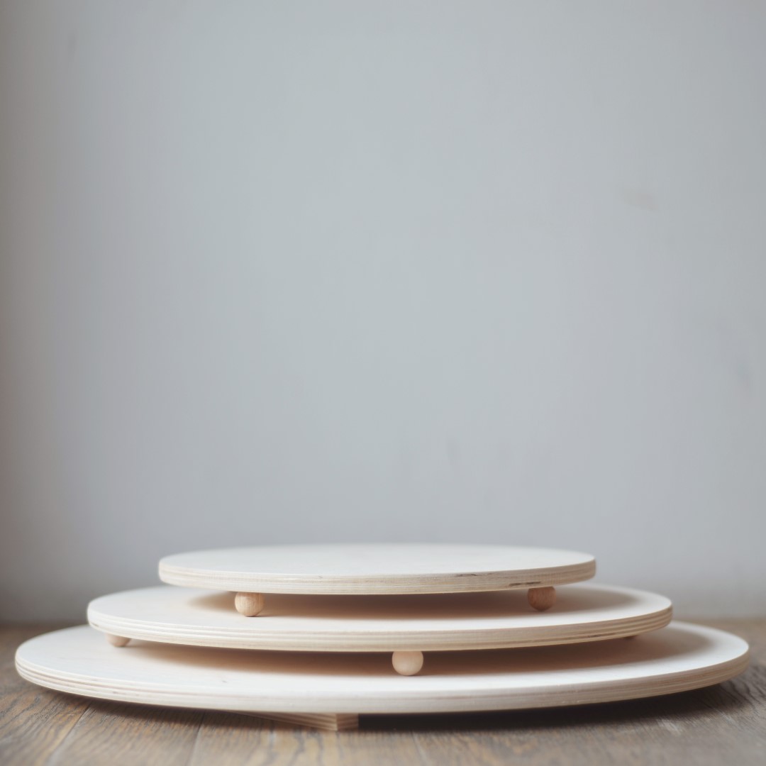 Baboo Vassoio rotondo 30 cm vassoio montessori betulla
