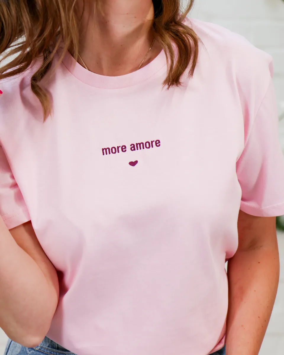 Ella and Rapha More Amore maglietta cotone rosa donna