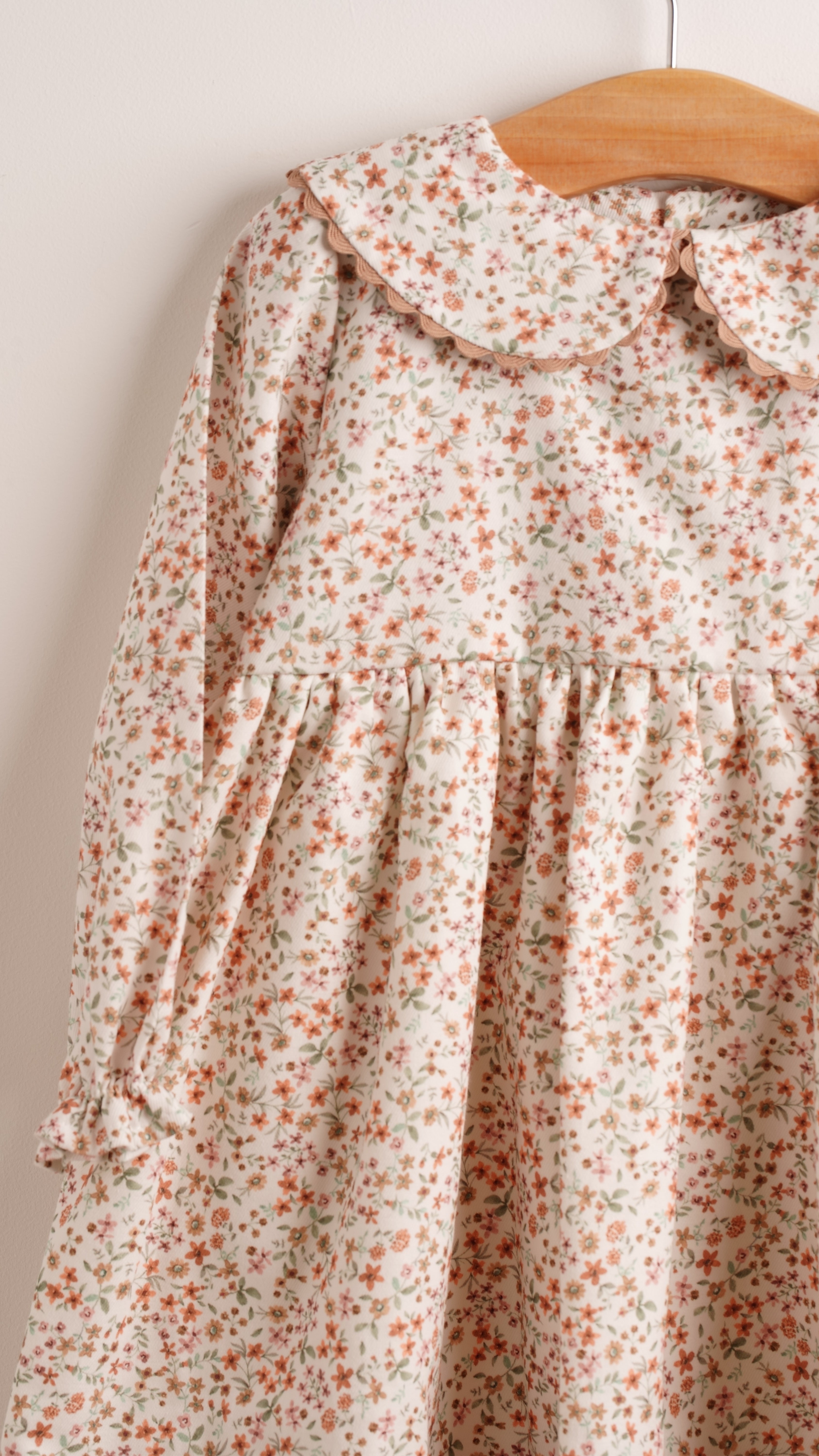 Mebi vestito bambina liberty manica lunga cotone