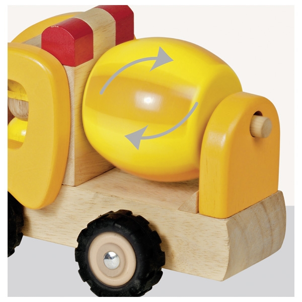 Goki Betoniera camion giocattolo legno giallo cisterna