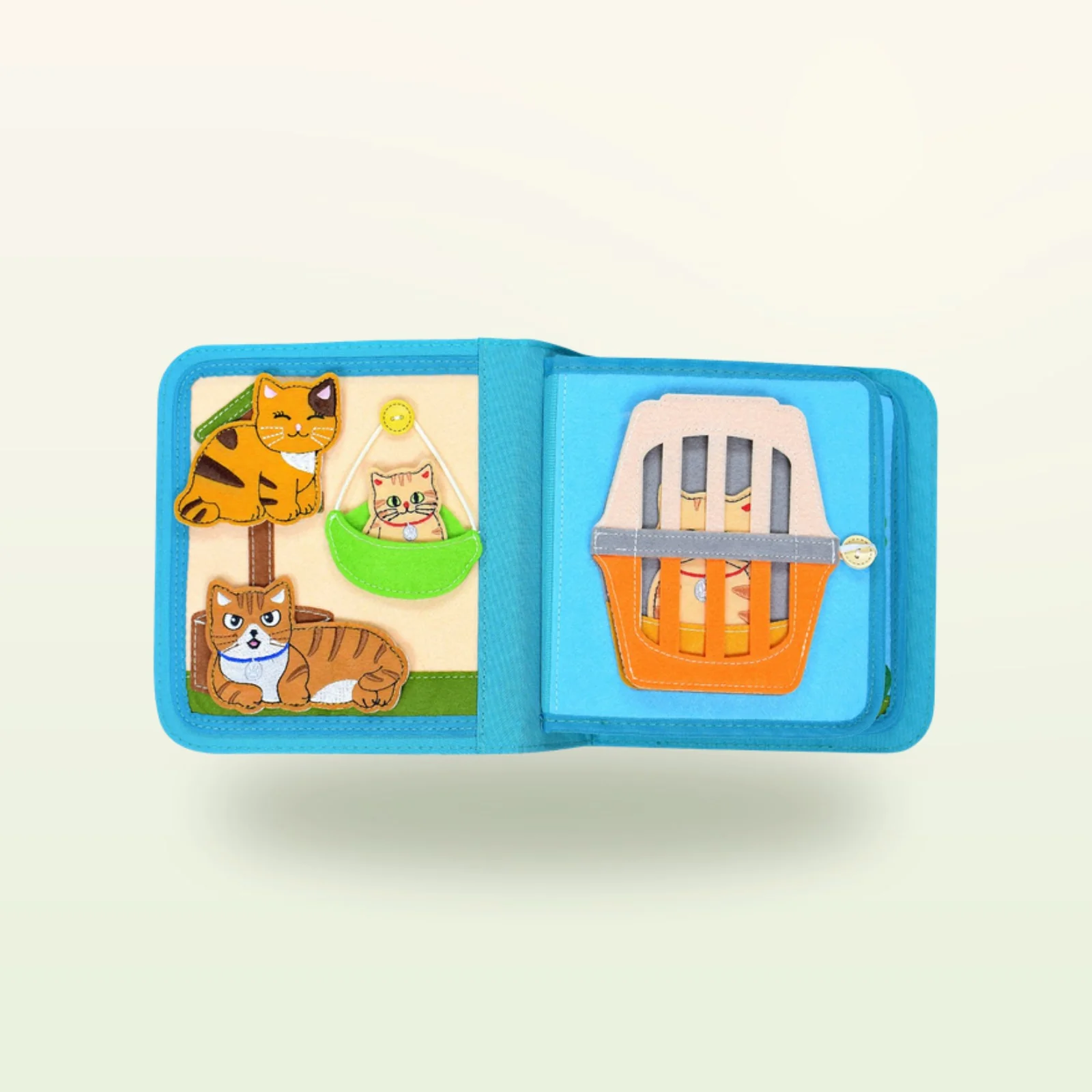 Lucky Cat Quiet Book Montessori Libro in Stoffa 8 Pagine