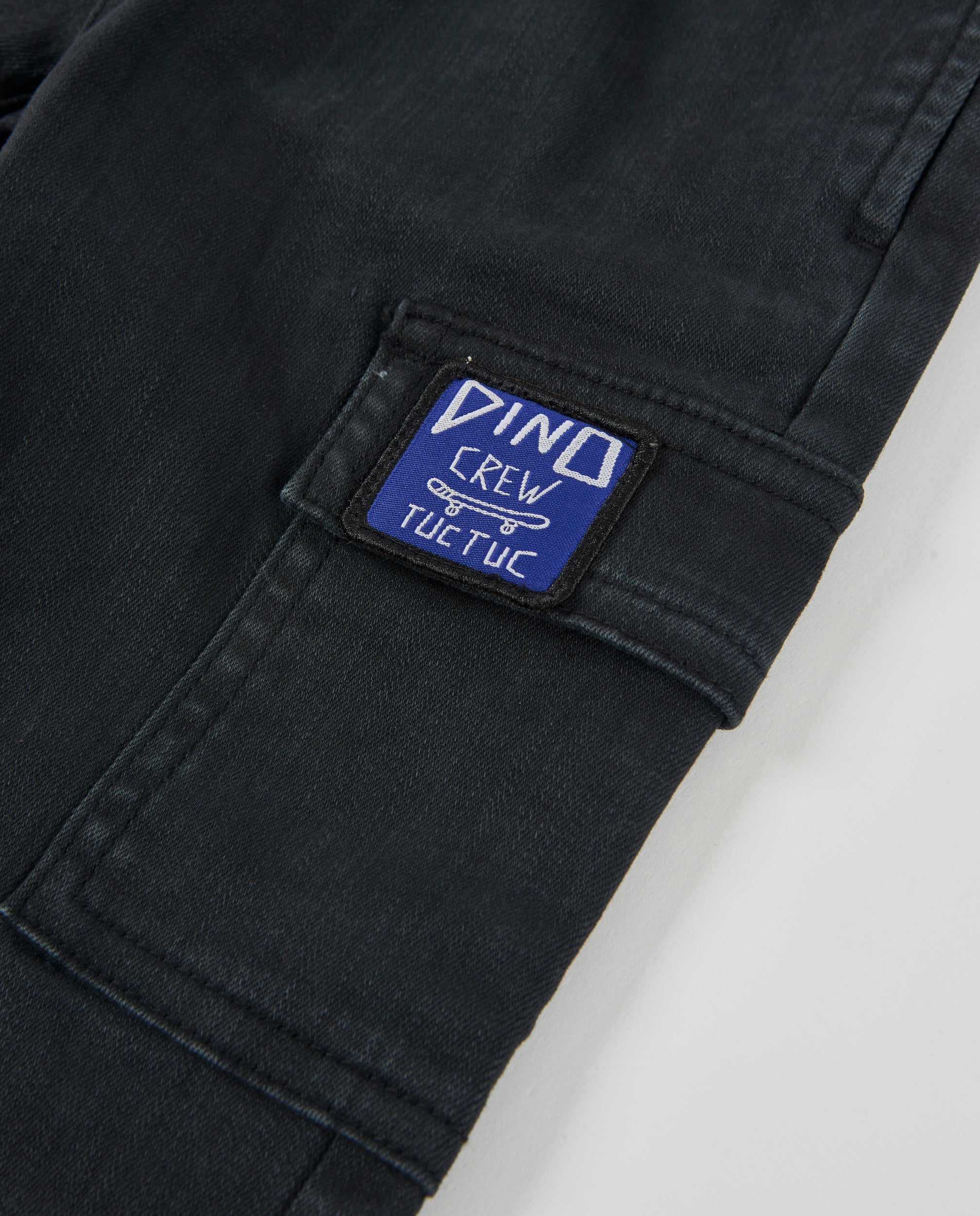 Tuc Tuc Dino Roll Jeans Bimbo Nero vita elasticizzata