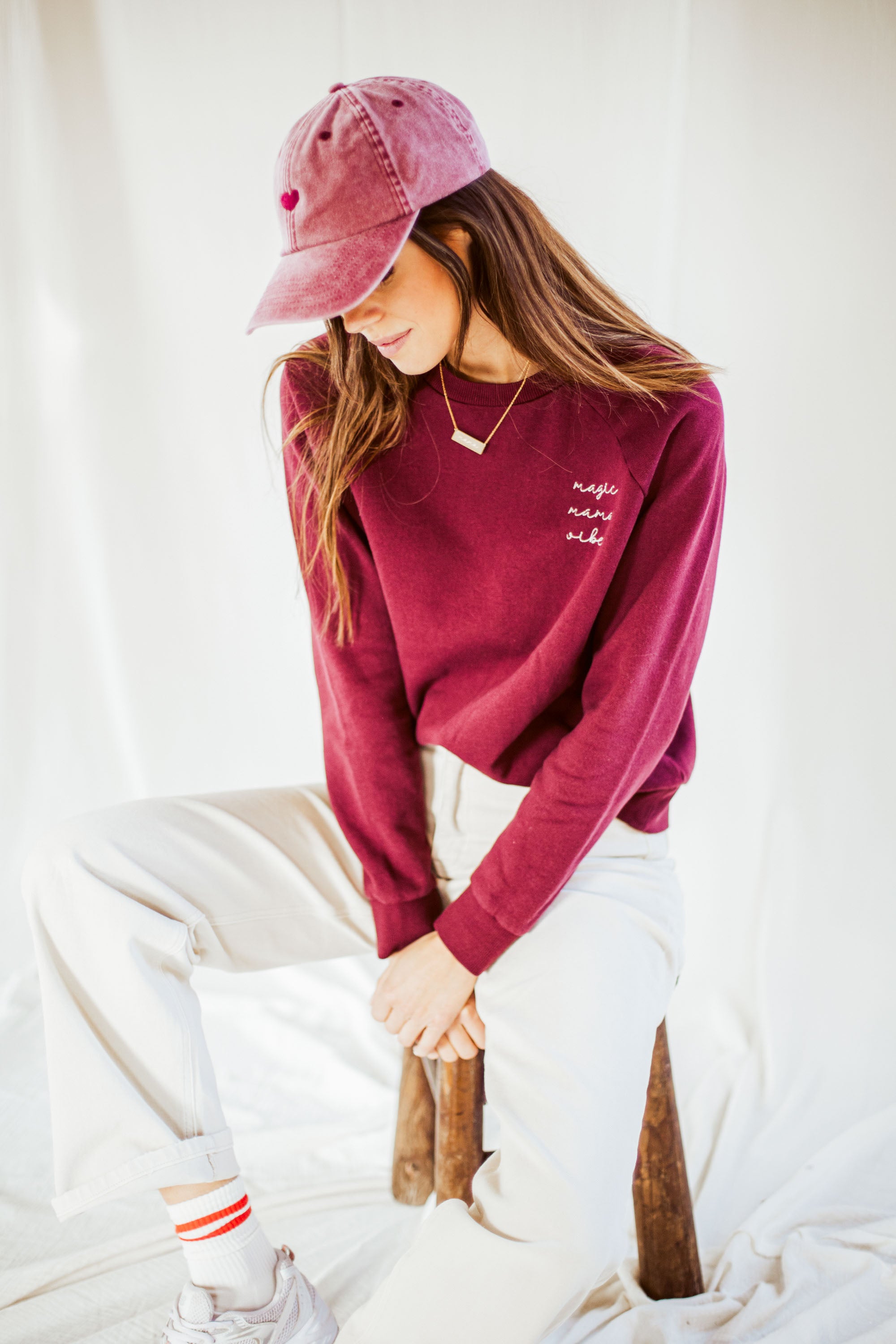 Ella and Rapha MAMA Classic Fit felpa bordeaux burgundy