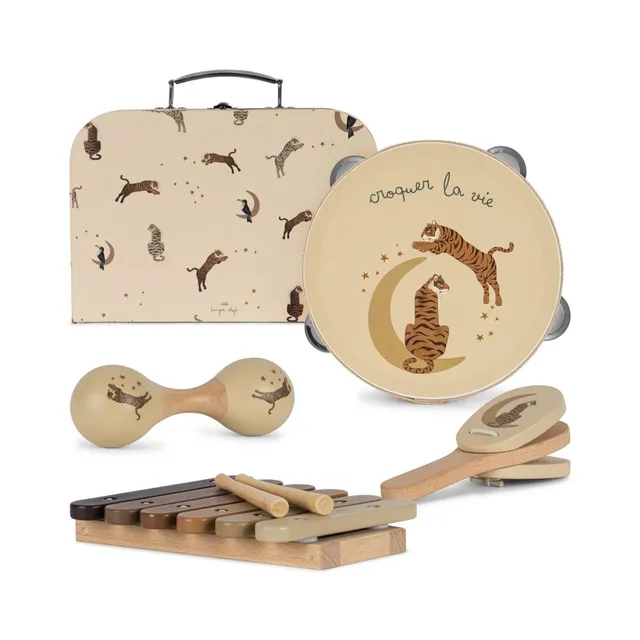 Konges Slojd Tiger Valigetta Strumenti Musicali 4 pezzi legno