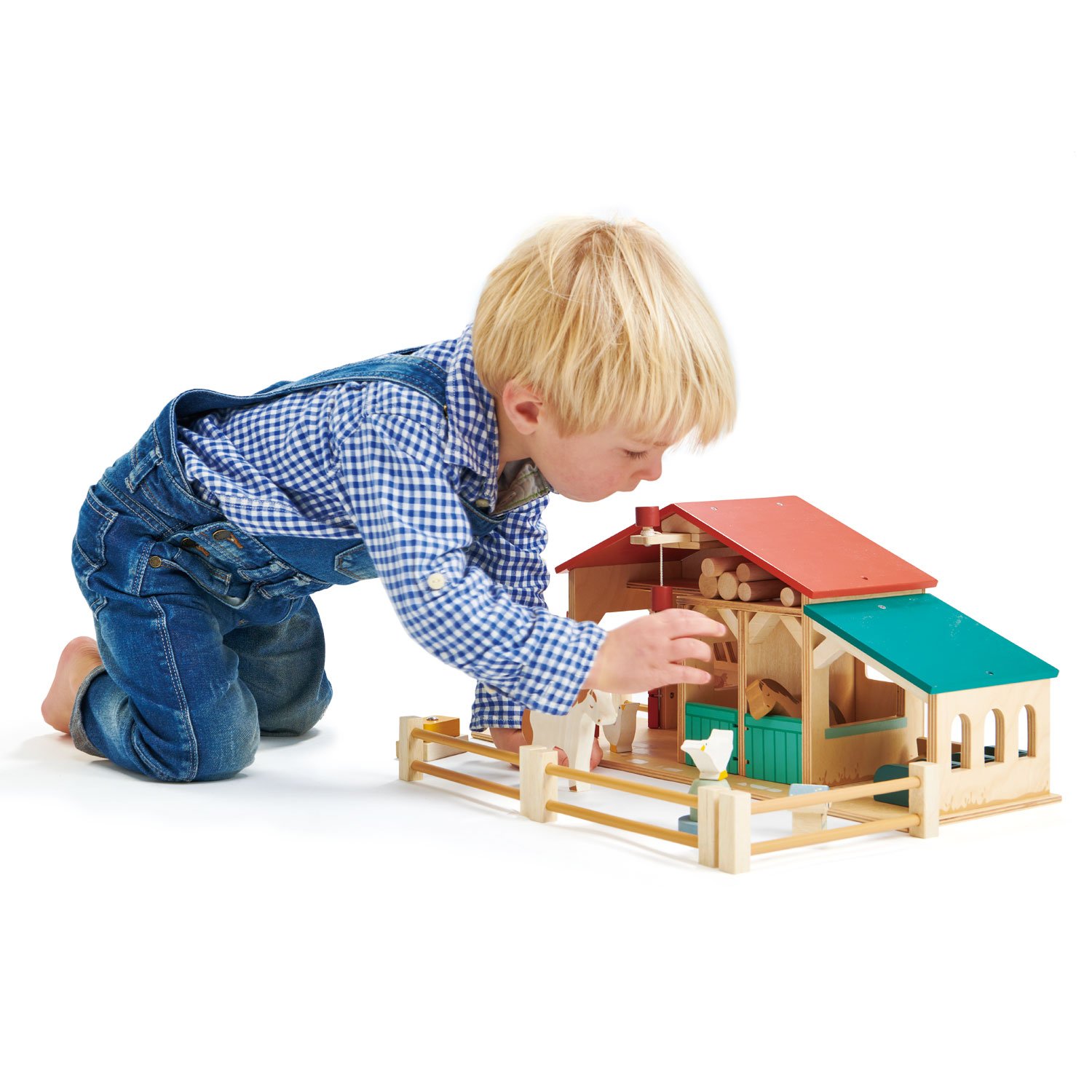 Tender Leaf Leaf Farm Set Fattoria legno 50 cm