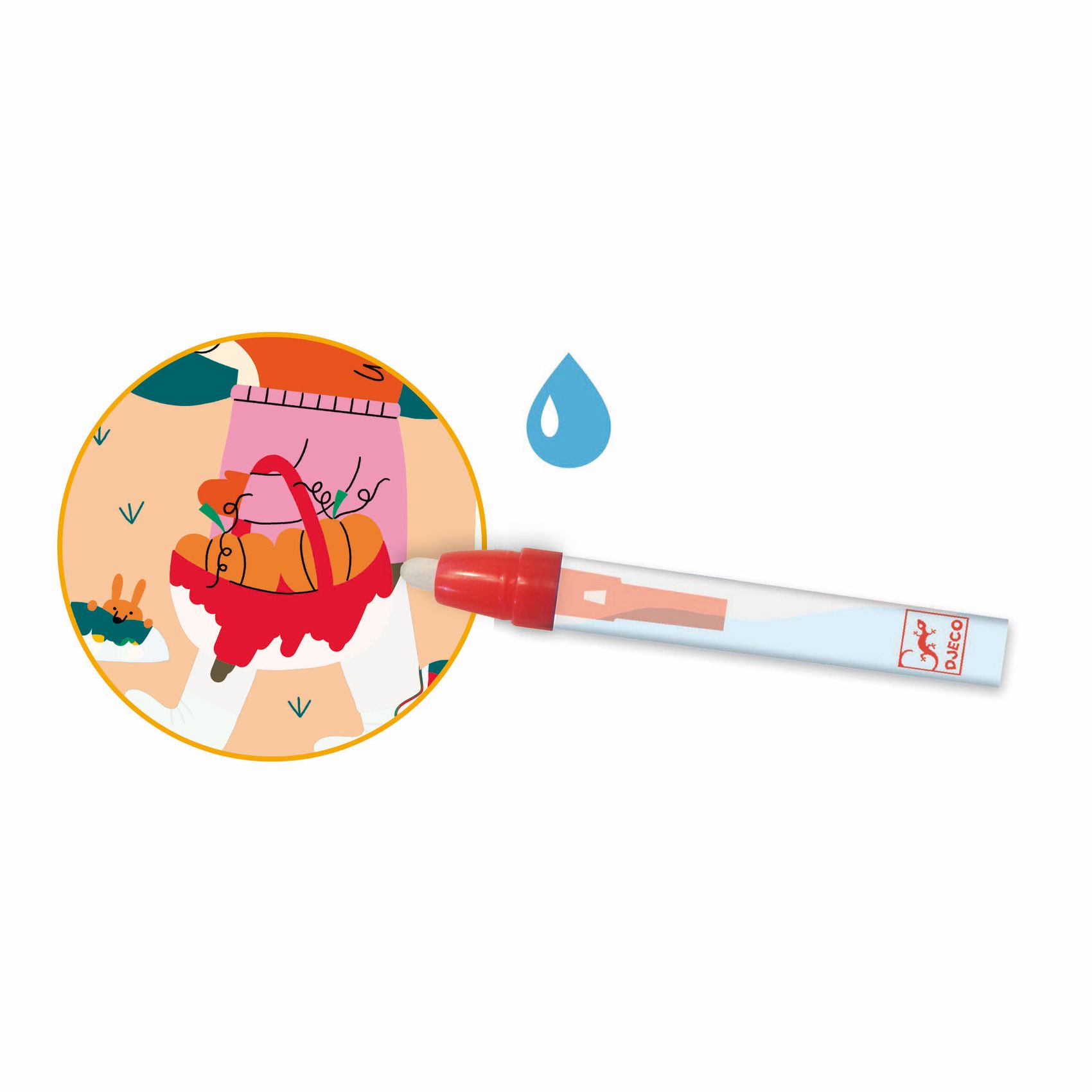 Djeco 4 Seasons Set Colora con l'Acqua 4 fogli
