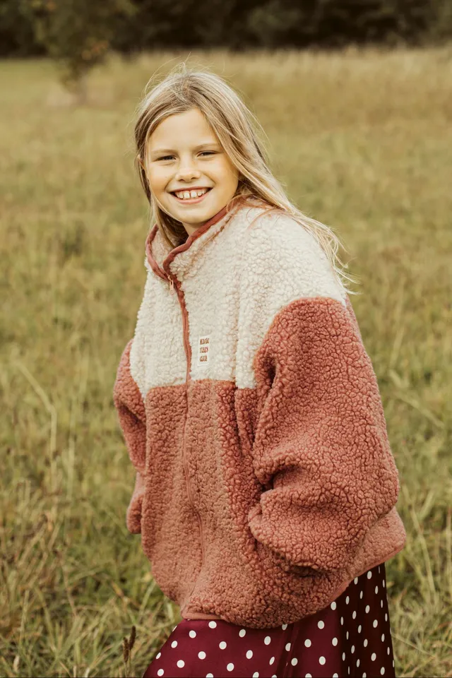 Ella and Rapha SMILEY JACKET giacca teddy rosa soft rose