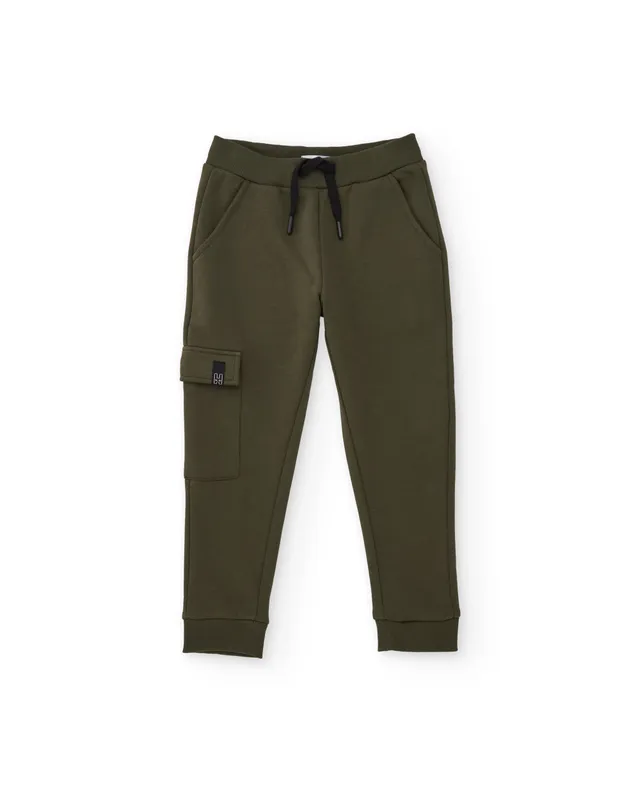 Tuc Tuc joggers bambino felpa verde oliva tasca cargo