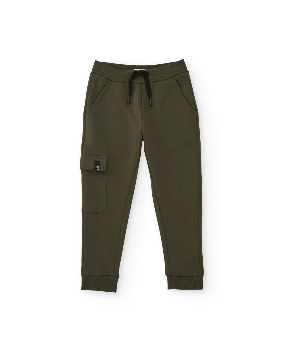 Tuc Tuc joggers bambino felpa verde oliva tasca cargo