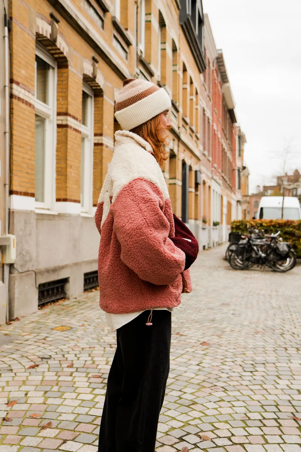 Ella and Rapha Multicolor berretto beanie beige di lana