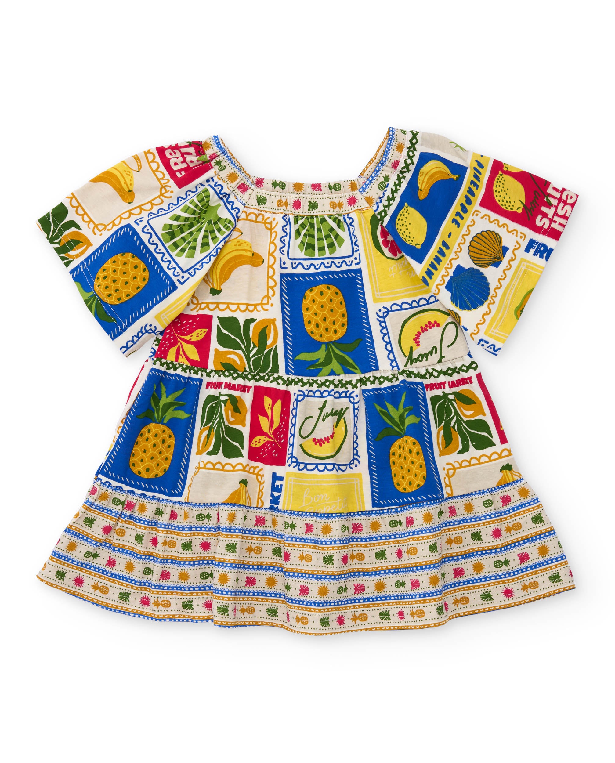 Tuc Tuc vestito bambina beige frutta scollo elastico