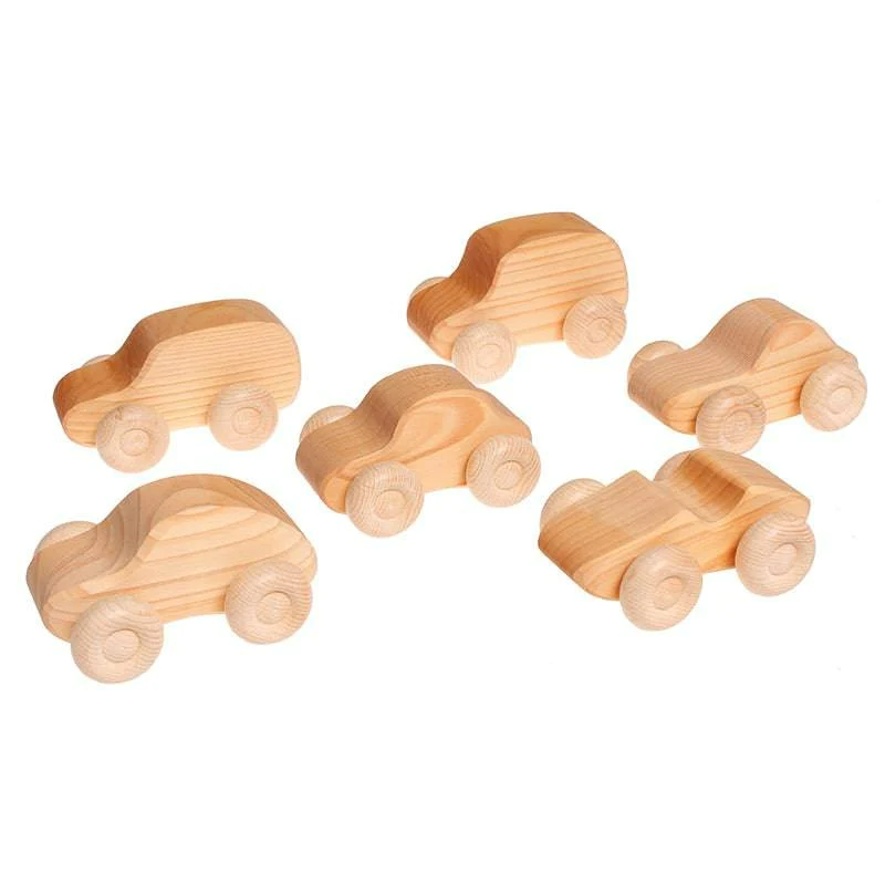 Grimm's Set 6 macchine macchinine legno colori pastello