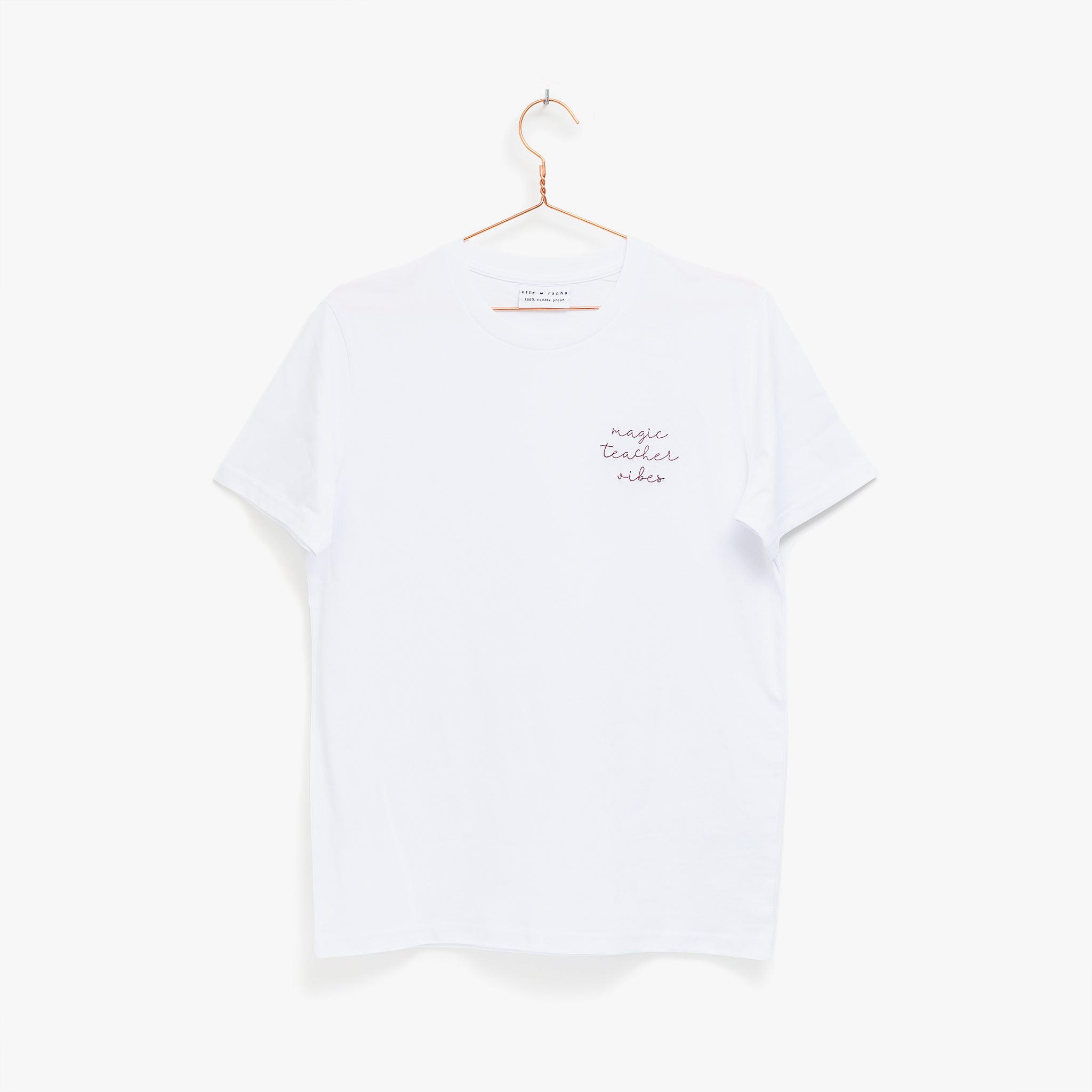 Ella and Rapha Magic Teacher Vibes t-shirt bianca cotone bio