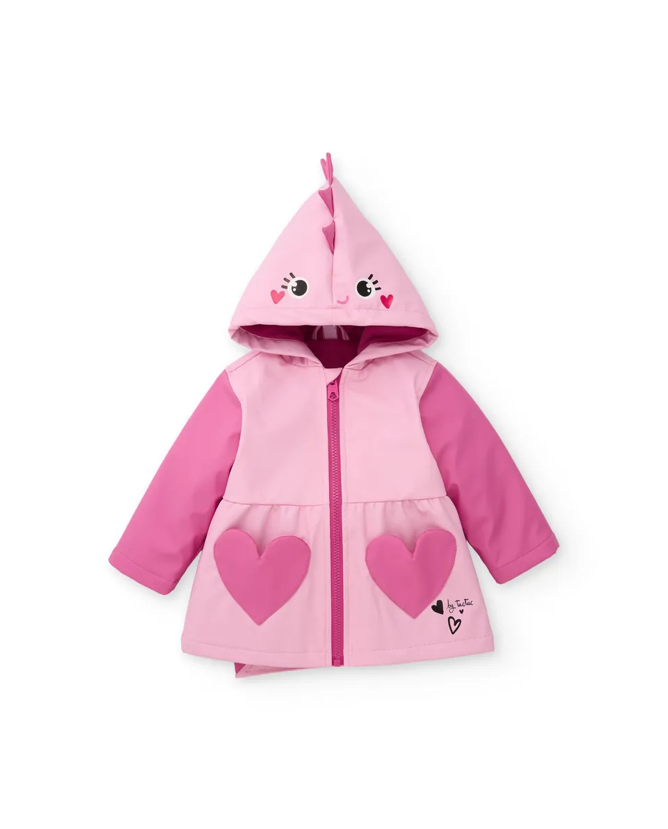 Tuc Tuc Dino Roll giacca antipioggia bambina rosa dinosauro