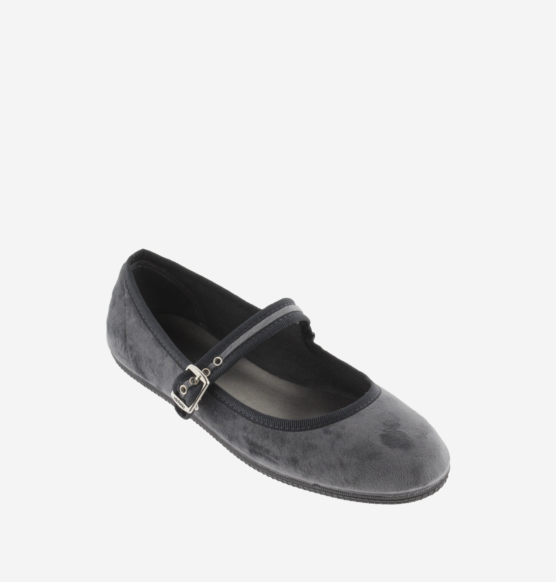 Victoria Mercedita Velluto Ballerine Grigie Gomma