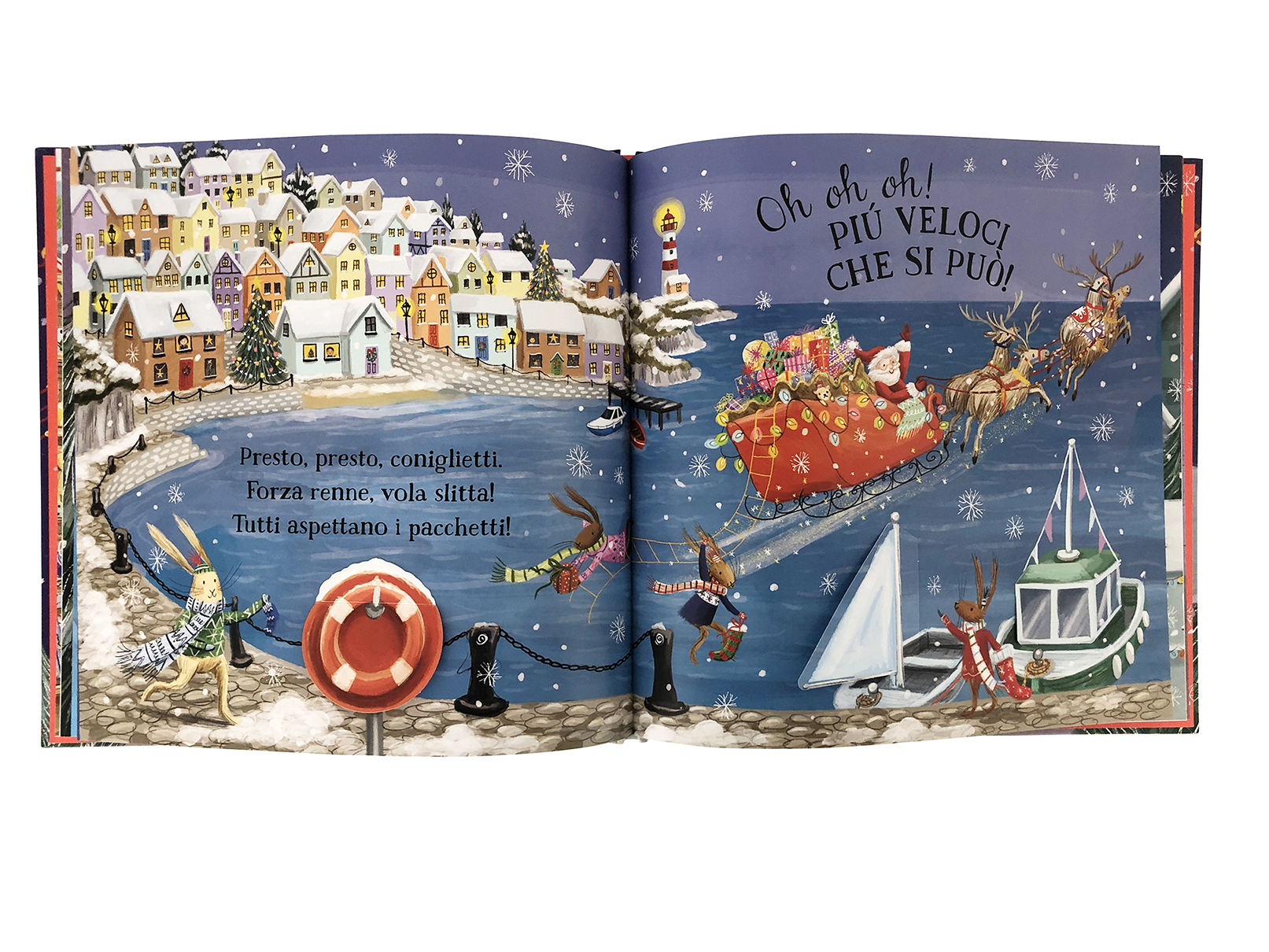 Sulla slitta di Babbo Natale libro con finestrelle 24 pp