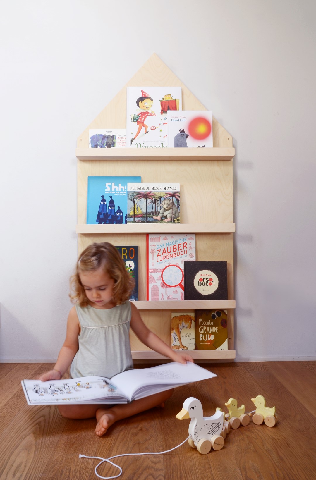 Baboo La casa dei libri libreria frontale Montessori betulla 75 cm