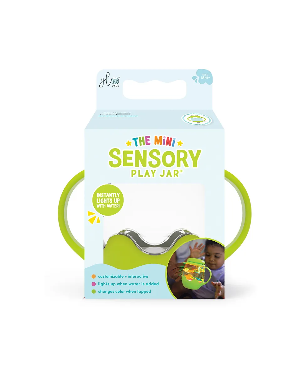 Glo Pals Mini barattolo sensoriale luminoso green