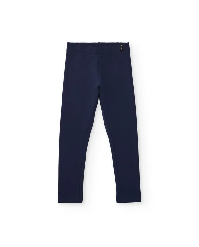 Tuc Tuc leggings bambina felpa lungo blu marino elastico