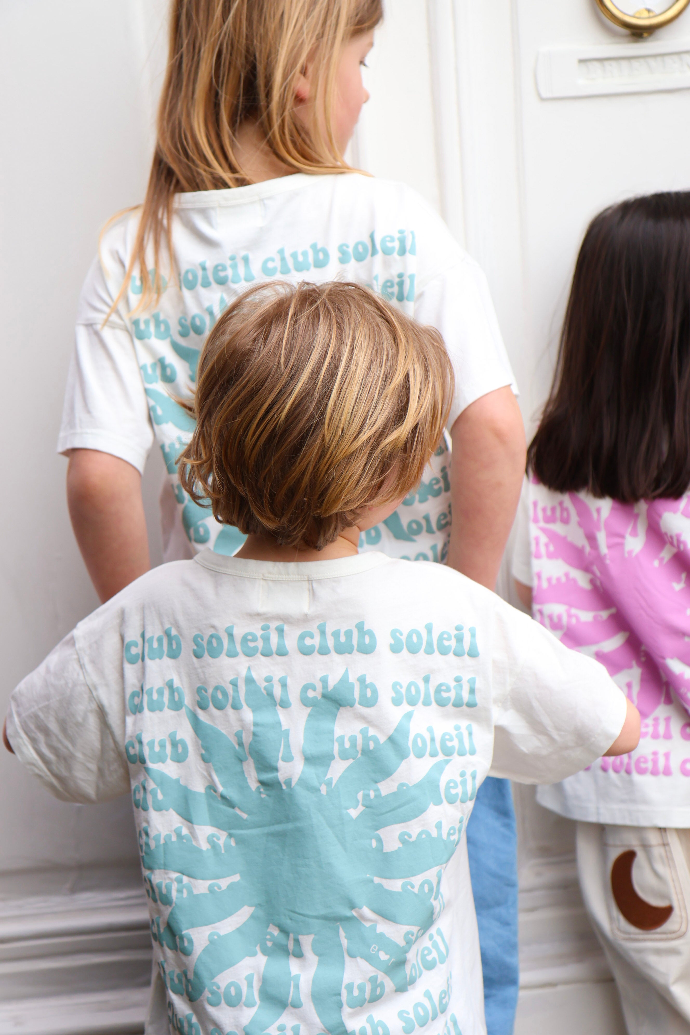 Ella and Rapha Club Soleil t-shirt bambino ecru cotone bio