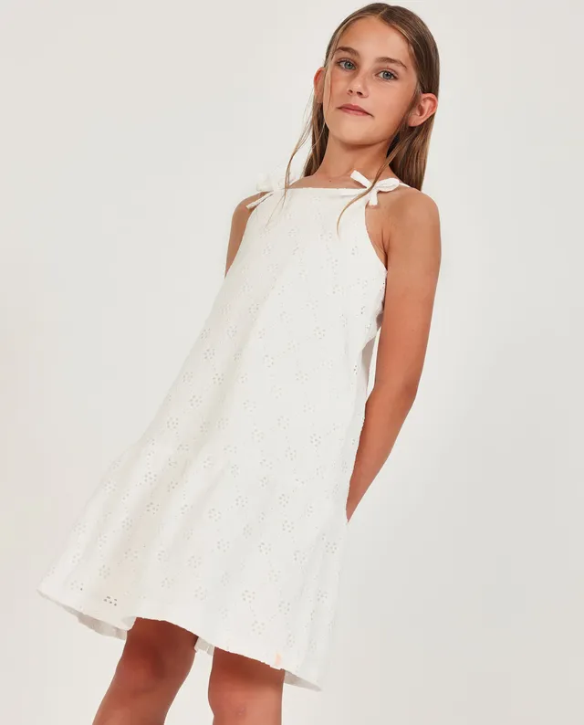 Tuc Tuc vestito bambina bianco 4 anni traforato spalline
