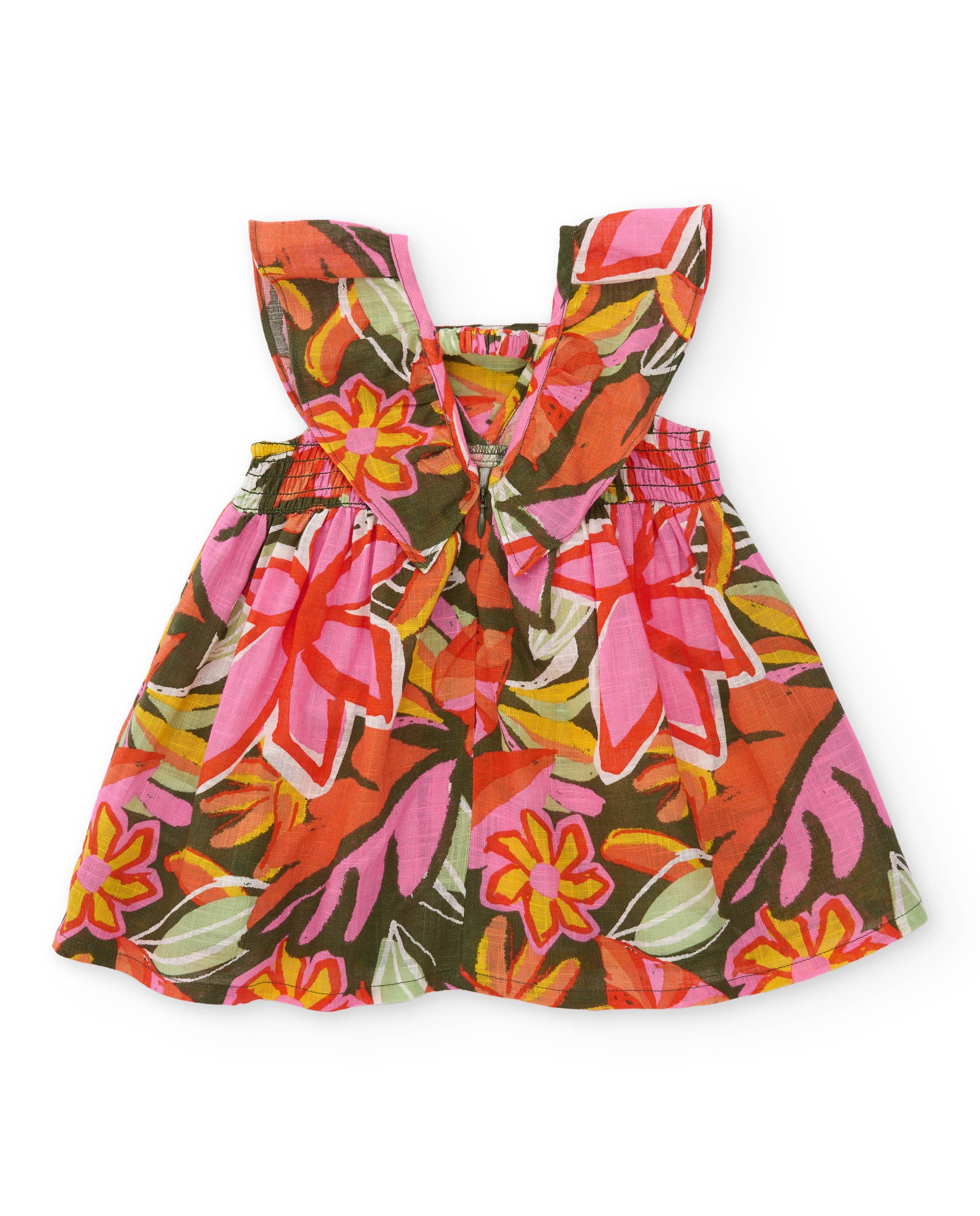 Tuc Tuc vestito bambina arancione fiori smanicato